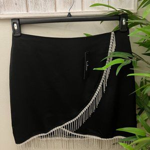Lulu's Rhinestone Fringe Mini Skirt NWT - Large